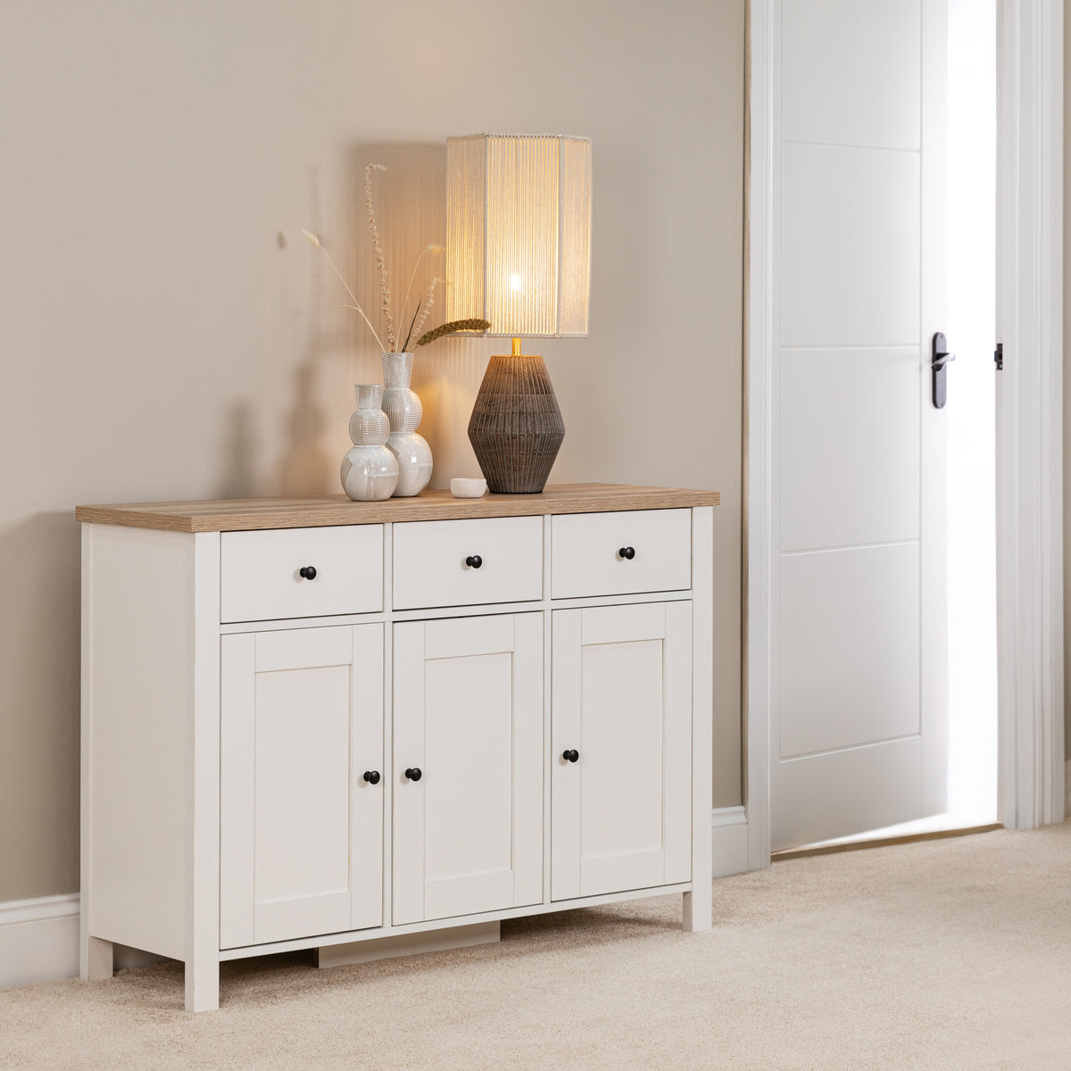 Bampton 3 Door Sideboard - White