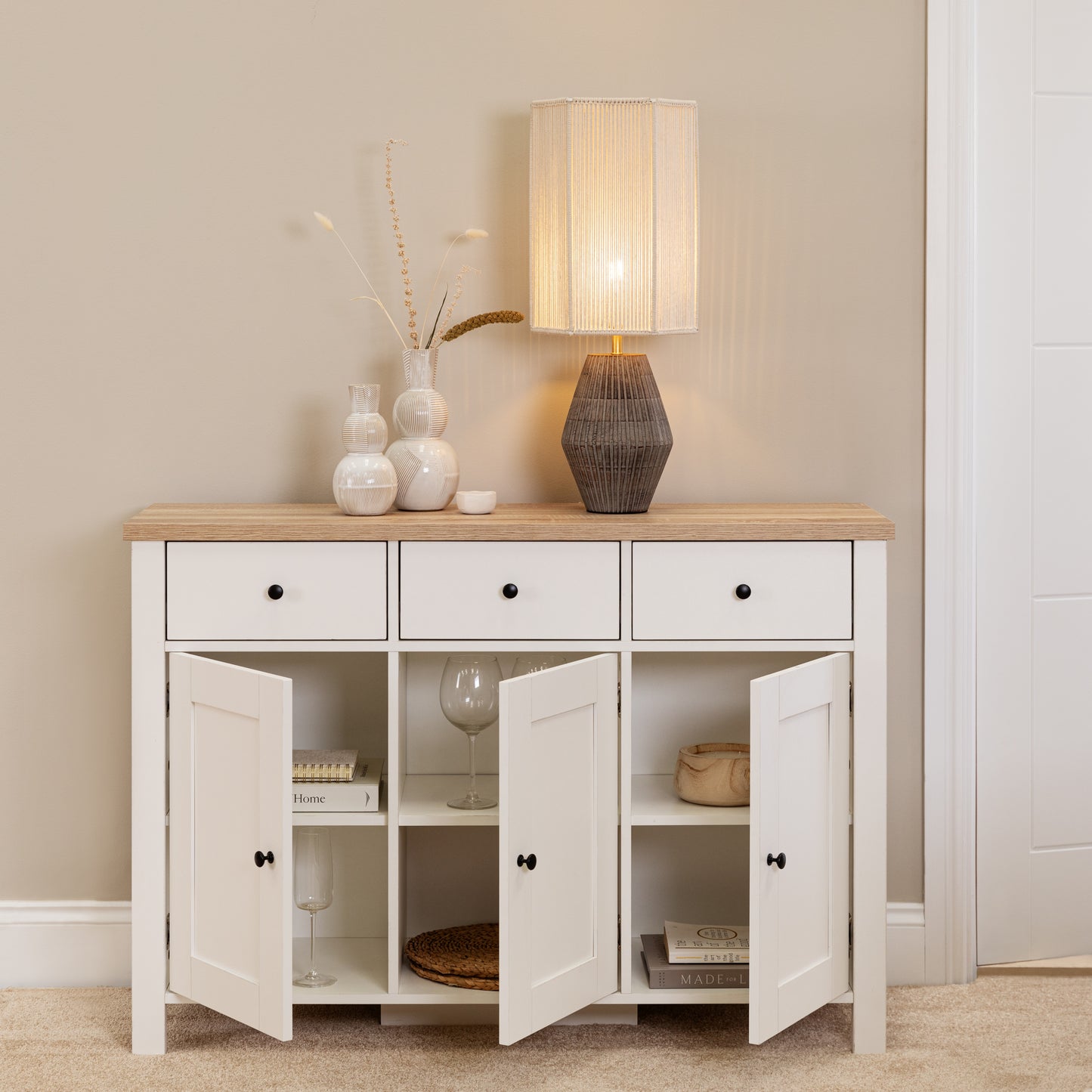 Bampton 3 Door Sideboard - White