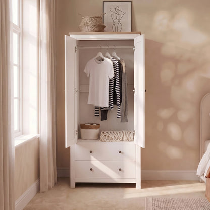 Bampton Double Wardrobe - Alabaster White - Laura James 