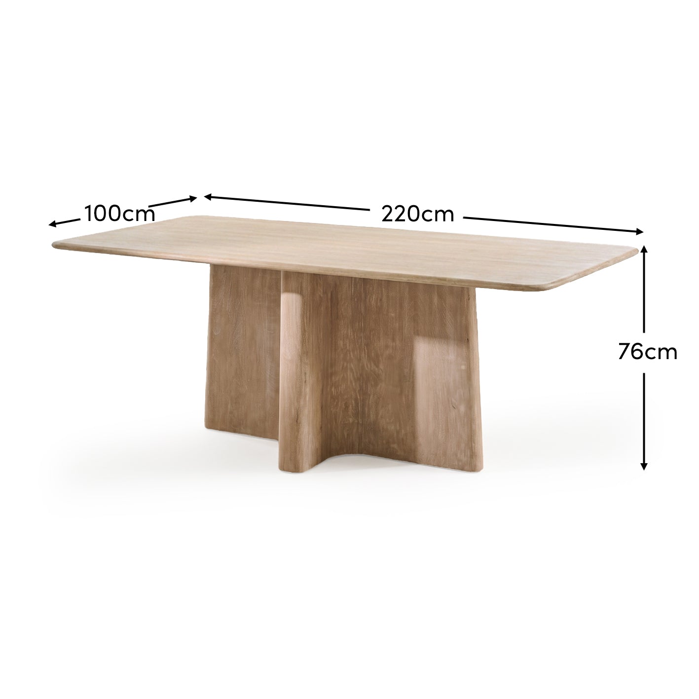 Bastian 220cm Limewash Dining Table - Laura James 