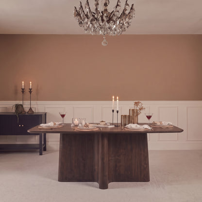 Bastian 220cm Coffee Brown Mango Wood Dining Table - Laura James 