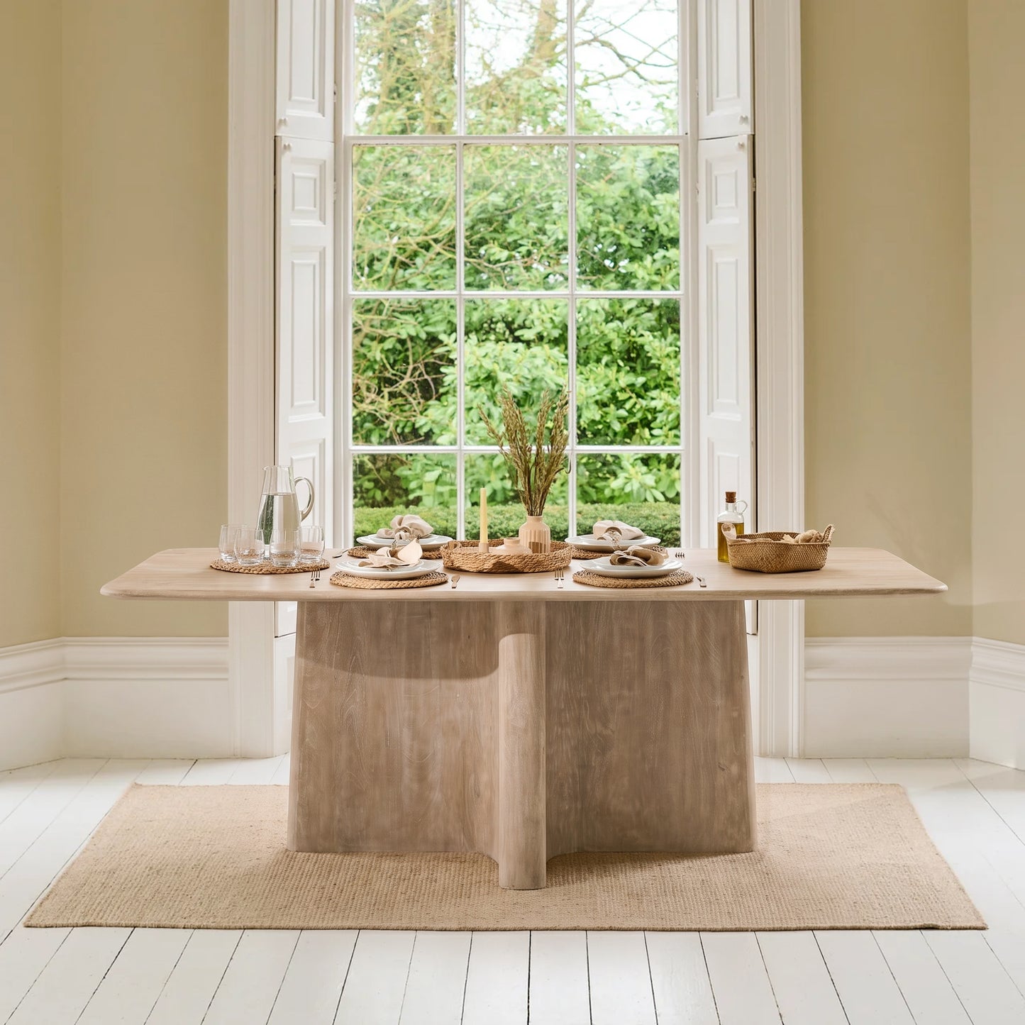 Bastian 220cm Limewash Dining Table - Laura James 