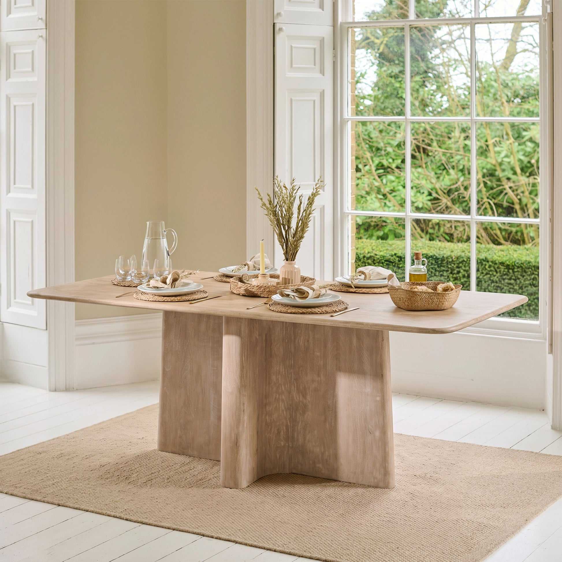 Bastian 220cm Limewash Dining Table - Laura James 