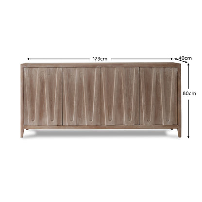 Bastian 4 Door Sideboard - Limewash - Laura James 