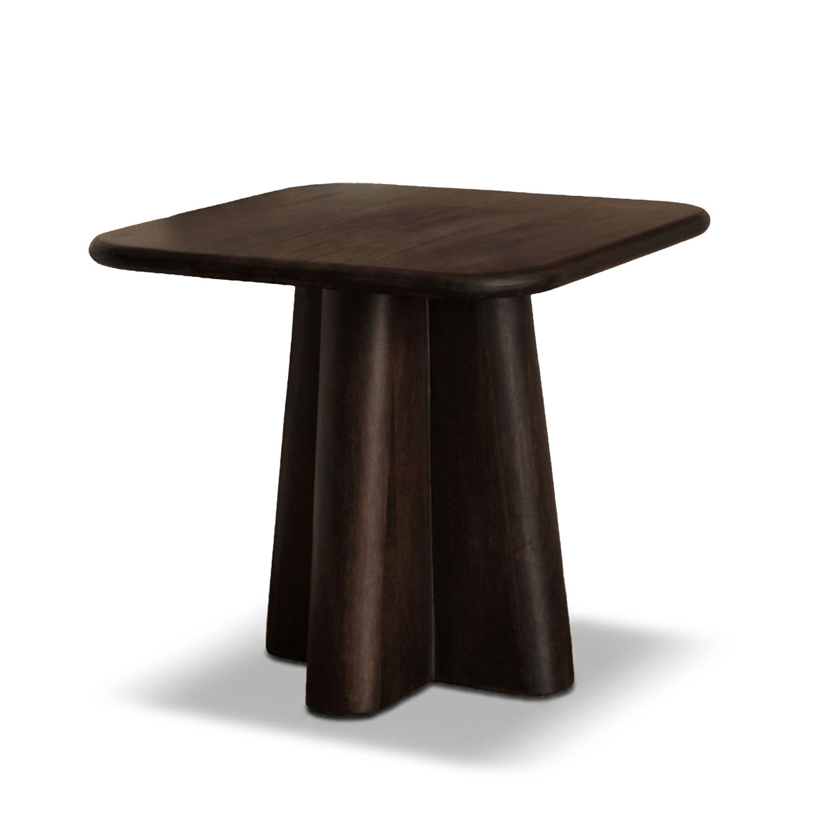 Bastian 50cm Square Side Table - Coffee Brown Mango Wood - Laura James 