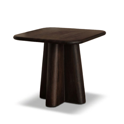 Bastian 50cm Square Side Table - Coffee Brown Mango Wood - Laura James 