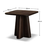 Bastian 50cm Square Side Table - Coffee Brown Mango Wood - Laura James 