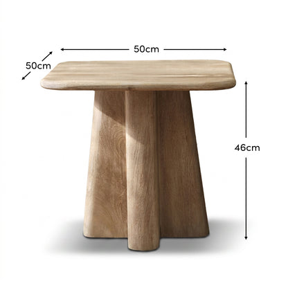 Bastian 50cm Square Side Table - Limewash - Laura James 