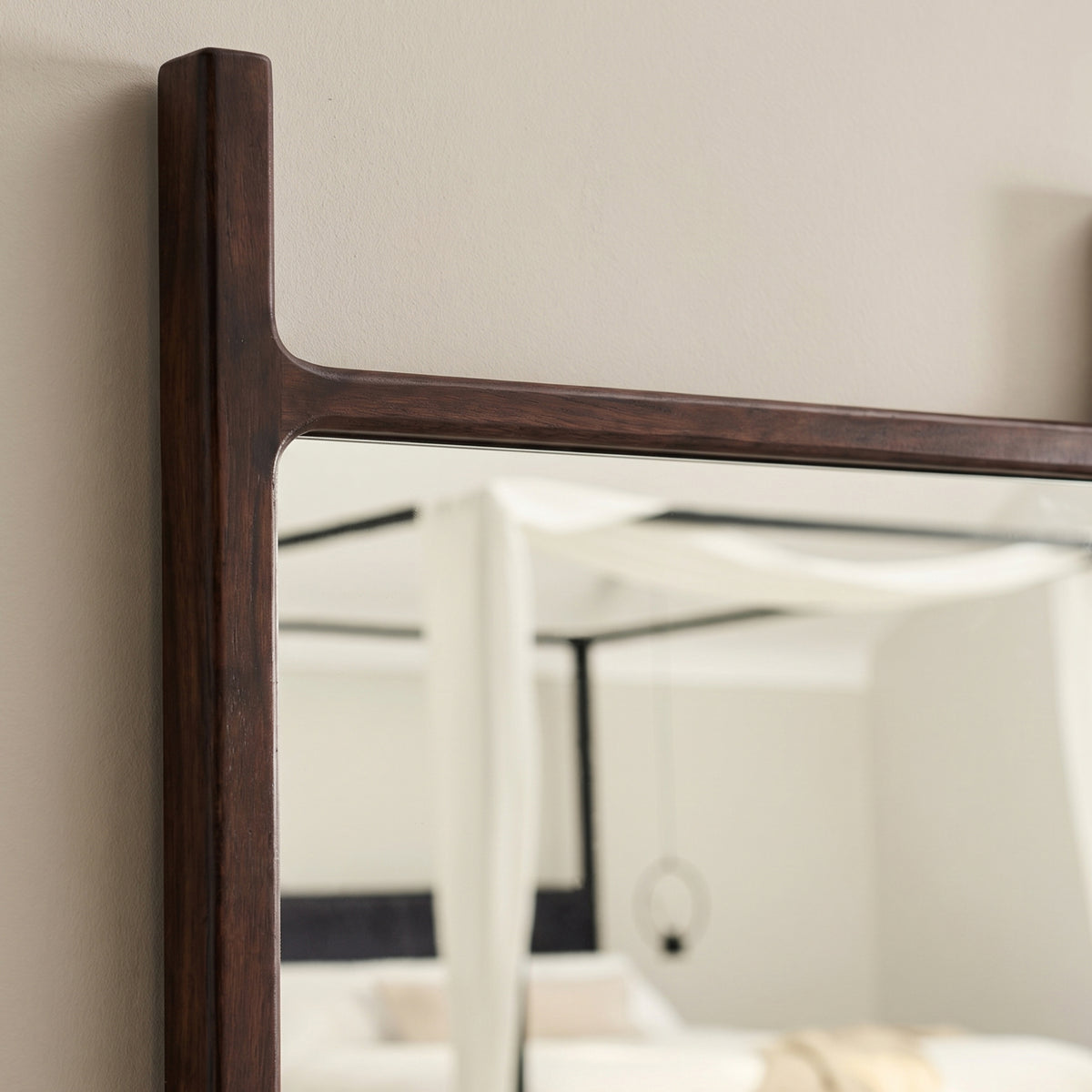 Bastian 60cm x 120cm Wall Mirror - Coffee Brown Paulownia - Laura James 