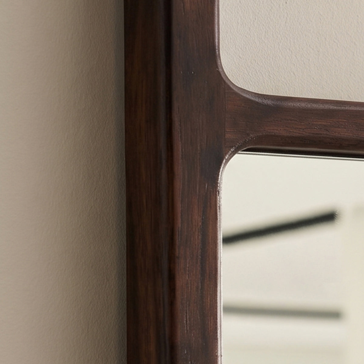 Bastian 60cm x 120cm Wall Mirror - Coffee Brown Paulownia - Laura James 