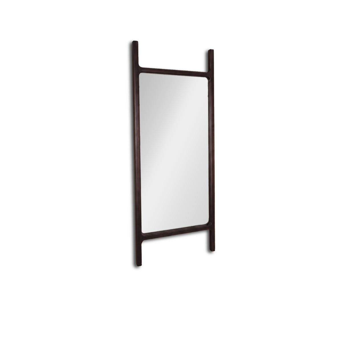 Bastian 90cm x 45cm Wall Mirror - Coffee Brown Paulownia