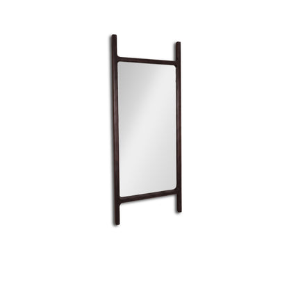 Bastian 90cm x 45cm Wall Mirror - Coffee Brown Paulownia