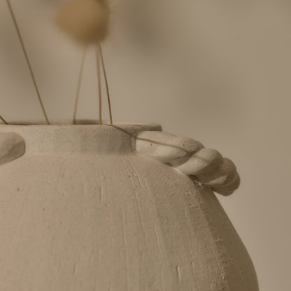 Bayswater 18cm Ceramic Vase - Handles - Beige - Laura James