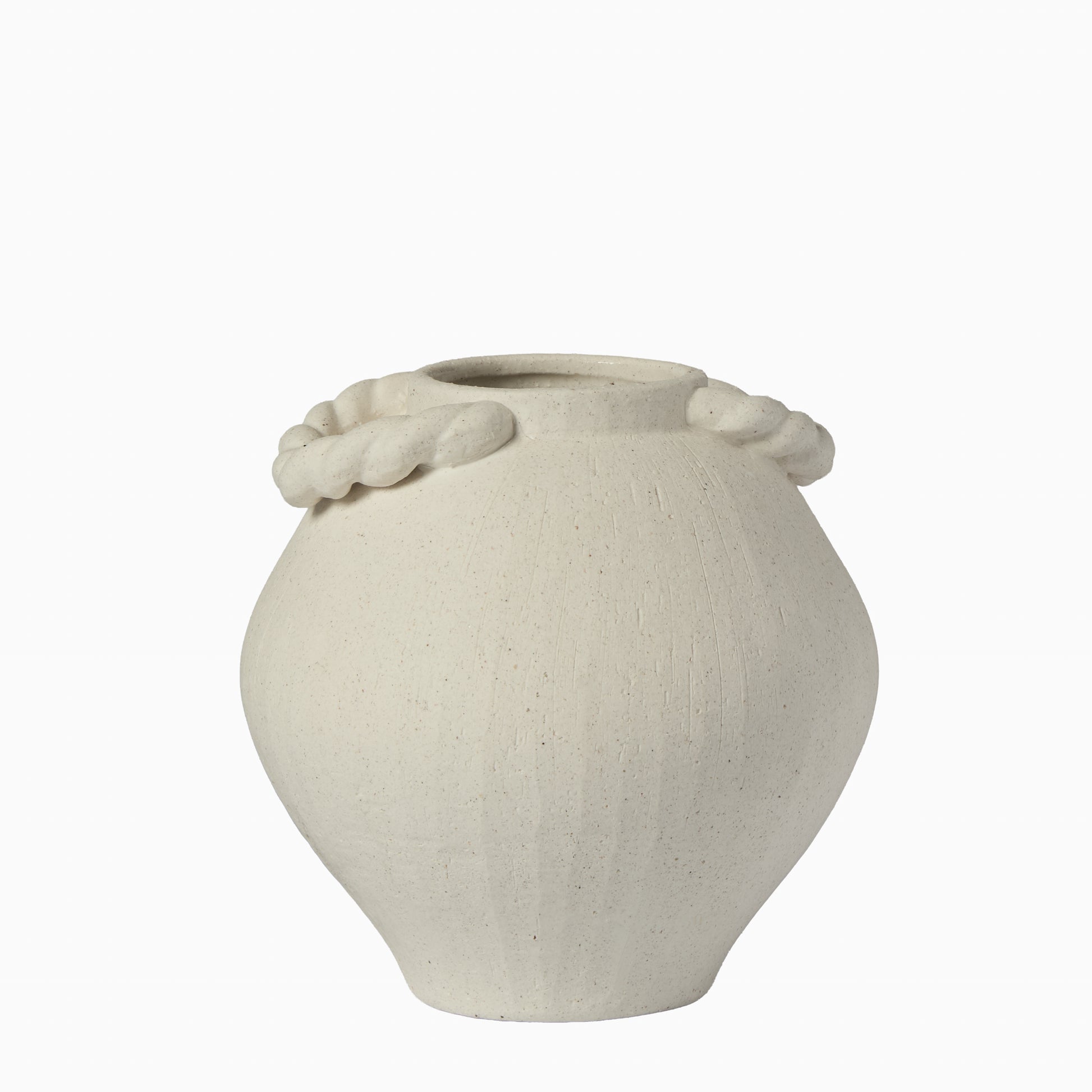 Bayswater 18cm Ceramic Vase - Handles - Beige - Laura James