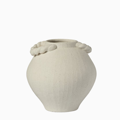 Bayswater 18cm Ceramic Vase - Handles - Beige - Laura James