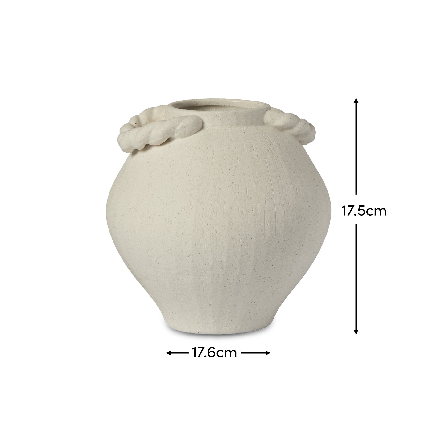 Bayswater 18cm Ceramic Vase - Handles - Beige - Laura James