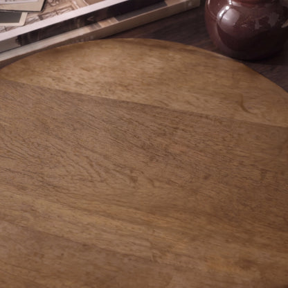Beenham 30cm Round Wooden Serving Board - Almond Brown