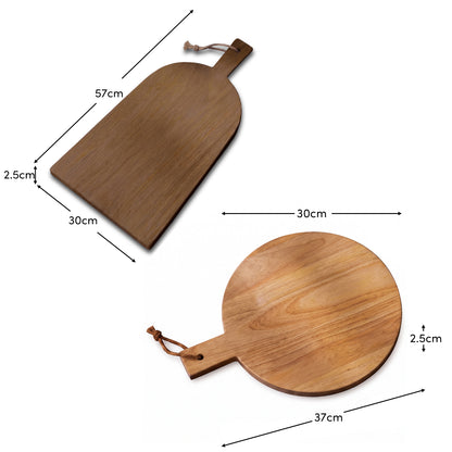 Beenham Wooden Serving Boards - Set of 2 - Almond Brown Mango Wood