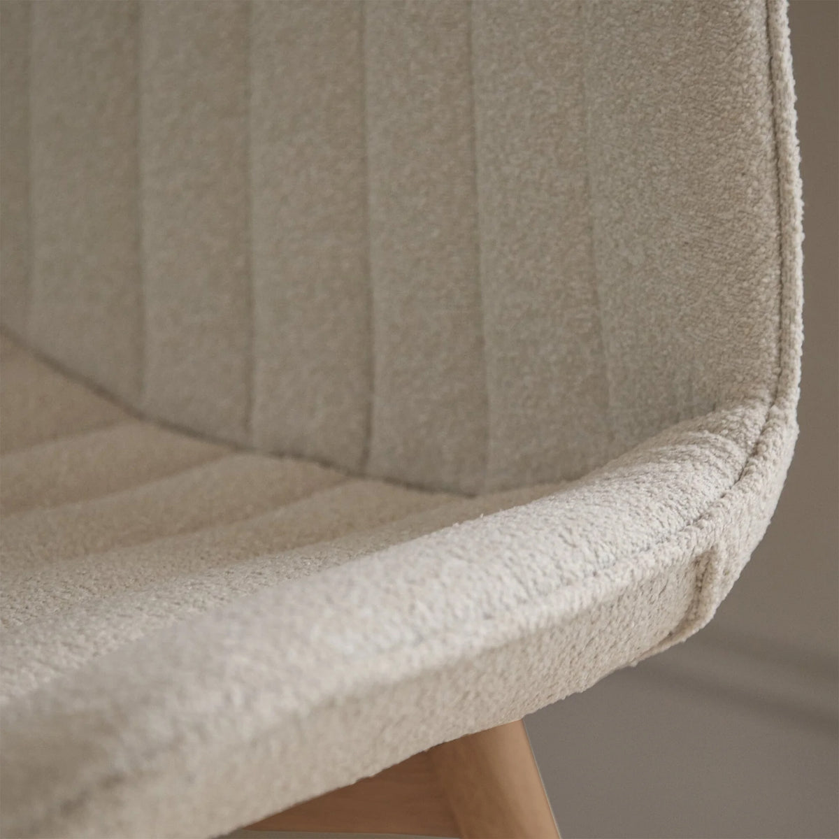 Bella Light Beige Dining Chair - Set of 2 - Almond Brown Legs