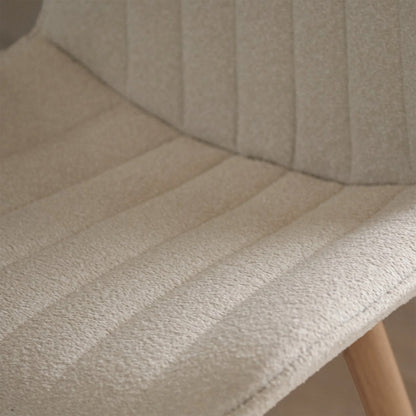 Bella Light Beige Dining Chair - Set of 2 - Almond Brown Legs