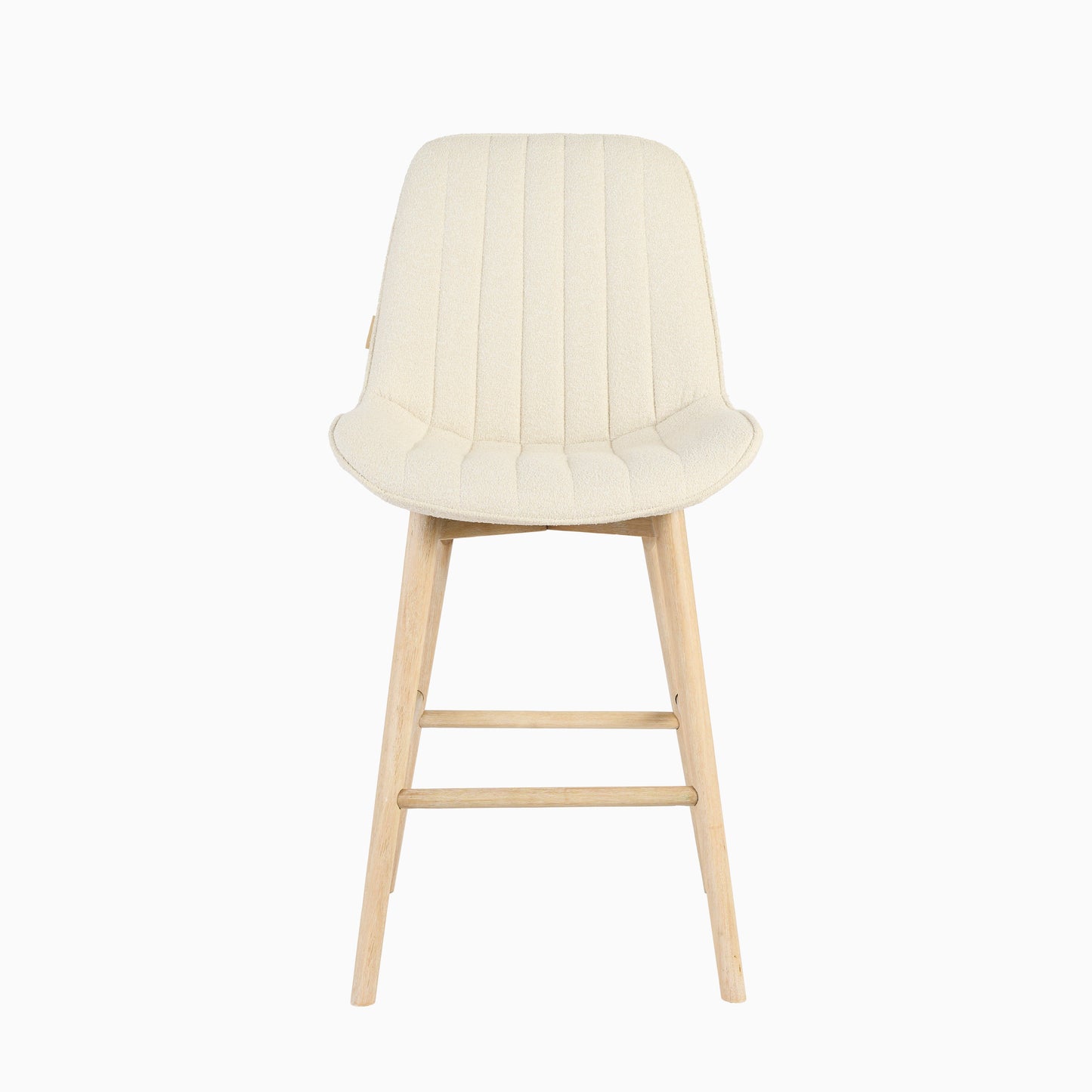 Bella Light Beige Boucle Bar Stool - Whitewash Legs - Laura James