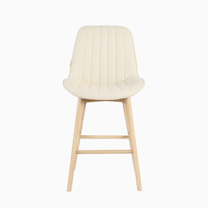 Bella Light Beige Boucle Bar Stool - Whitewash Legs - Laura James