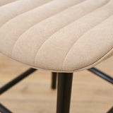 Bella Soft Beige  Bar Stool - Black Oak Legs - Laura James 