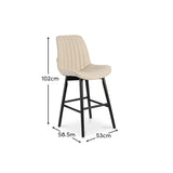 Bella Soft Beige  Bar Stool - Black Oak Legs - Laura James 