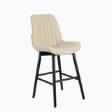 Bella Soft Beige  Bar Stool - Black Oak Legs - Laura James 