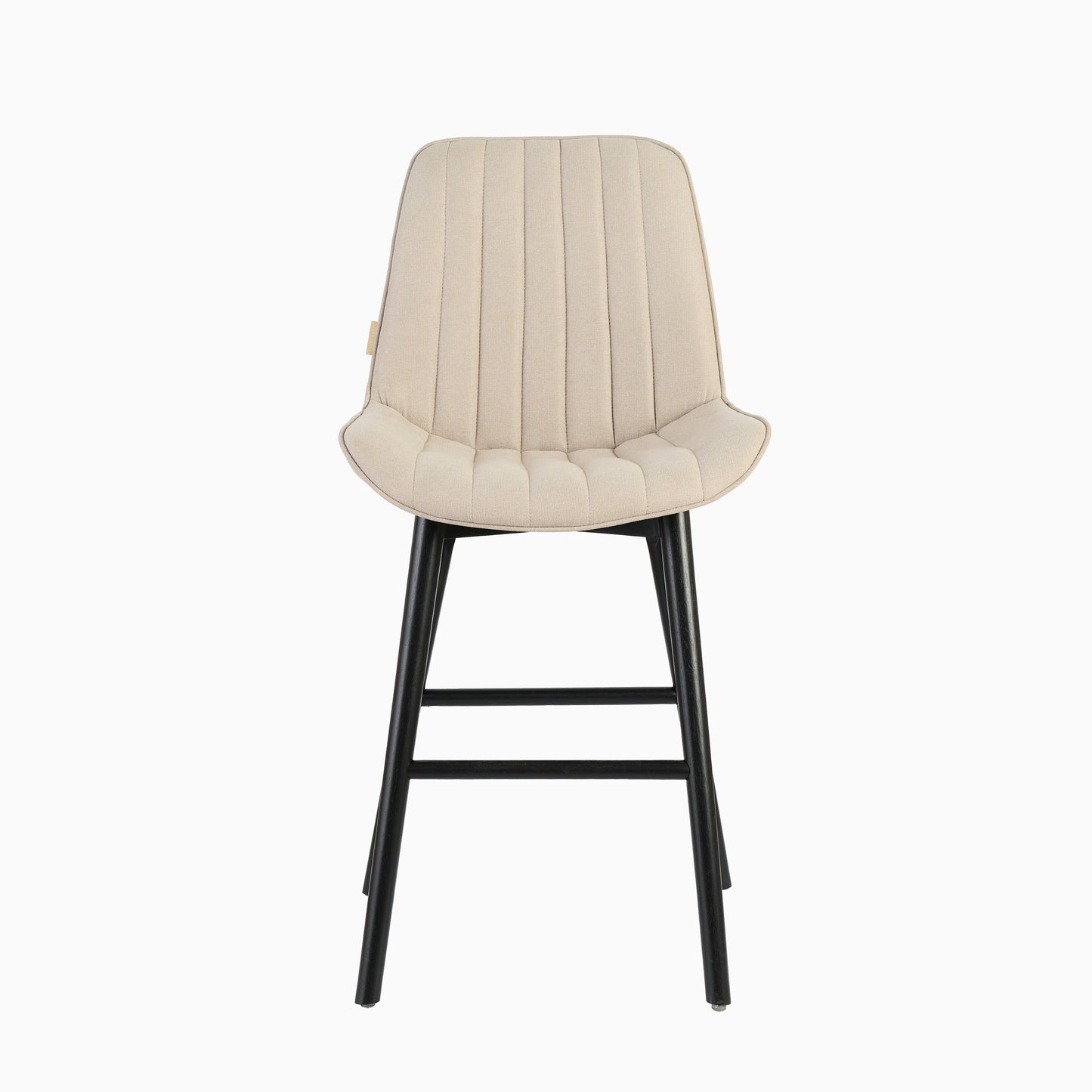Bella Soft Beige  Bar Stool - Black Oak Legs - Laura James 