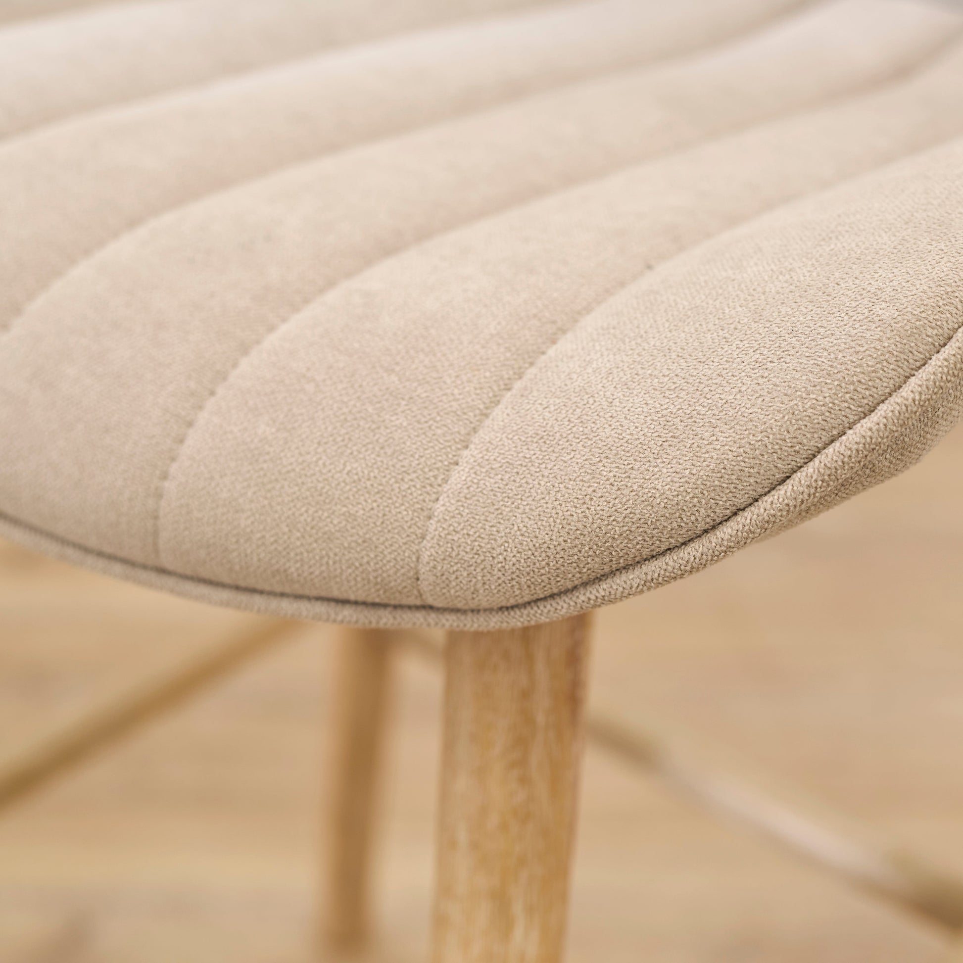Bella Soft Beige Bar Stool - Whitewash Legs - Laura James 