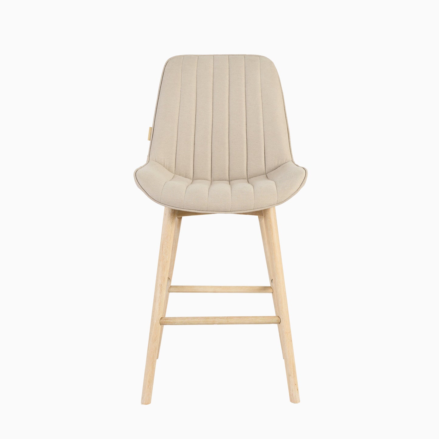 Bella Soft Beige Bar Stool - Whitewash Legs - Laura James 
