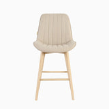 Bella Soft Beige Bar Stool - Whitewash Legs - Laura James 