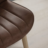 Bella Saddle Brown Dining Chair - Set of 2 - Whitewash Oak Legs - Laura James
