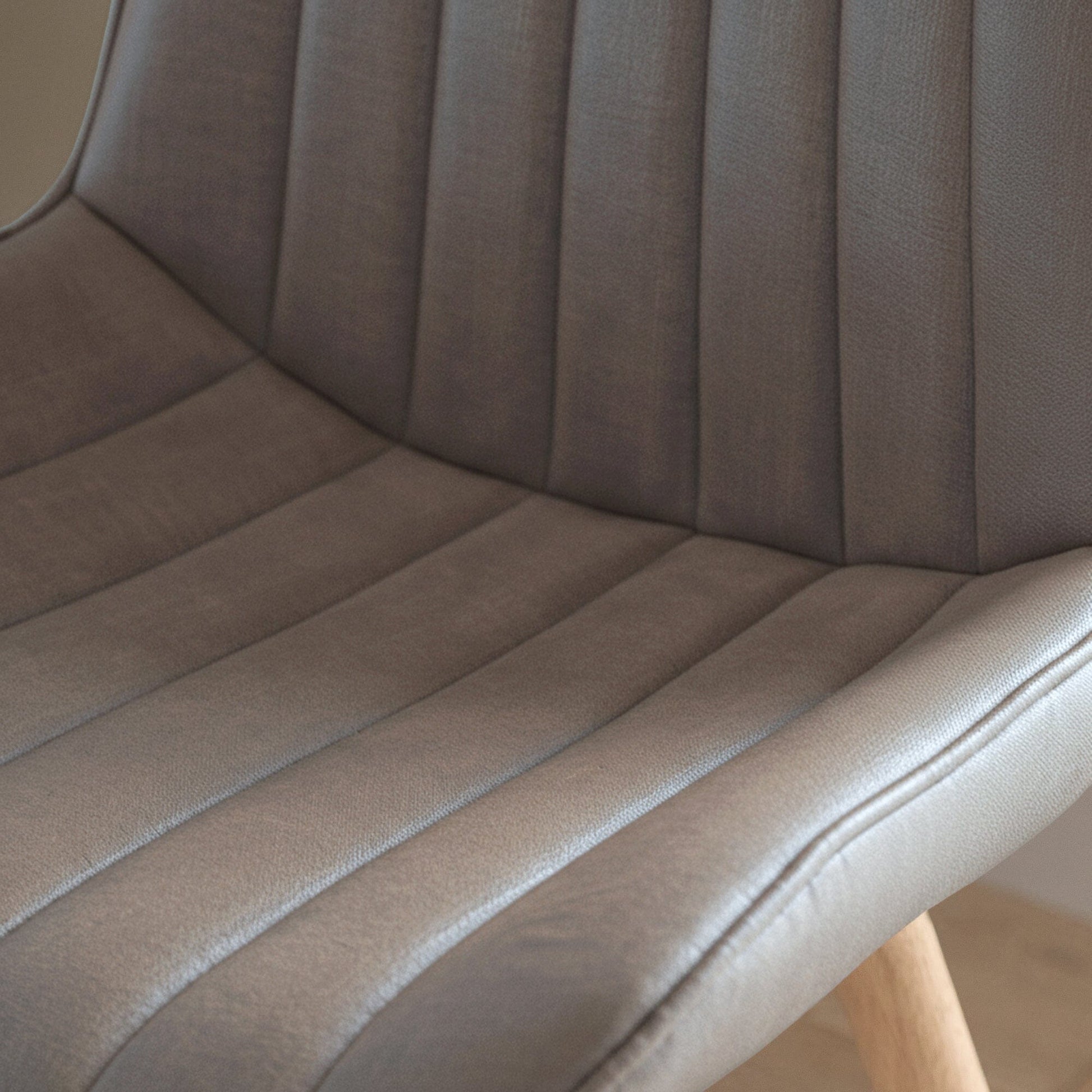 Bella Almond Brown Dining Chair - Set of 2 - Whitewash Oak Legs - Laura James