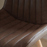 Bella Saddle Brown Dining Chair - Set of 2 - Whitewash Oak Legs - Laura James