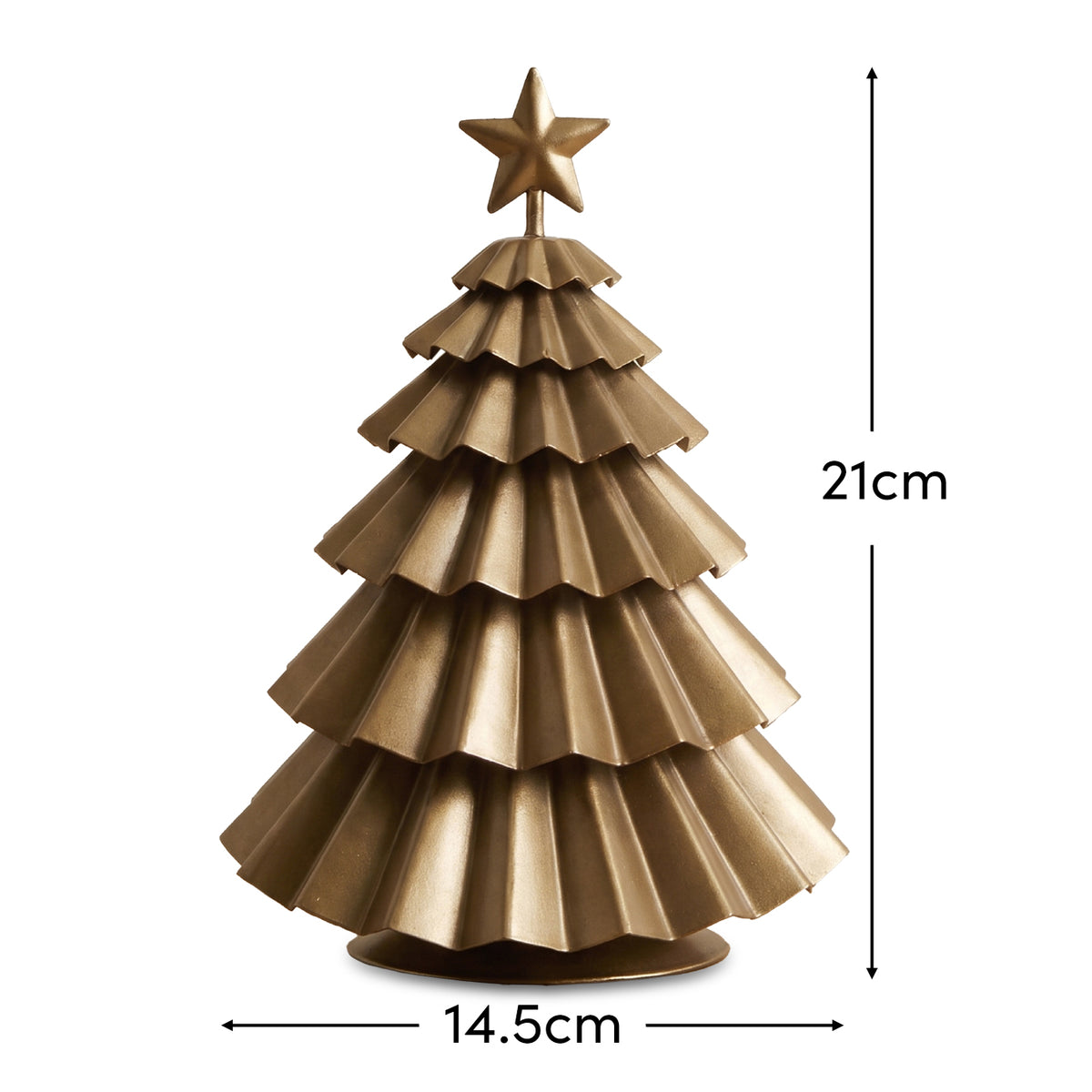 Bergen 24cm Metal Tree Ornament - Heritage Gold