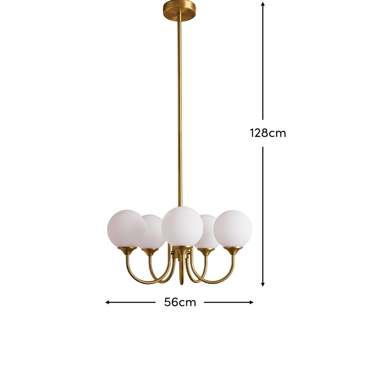 Bexley 50cm 5 Bulb Chandelier - Heirloom Brass