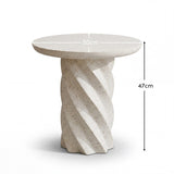 Bianca Concrete Round Side Table - Paprika Mother of Pearl Terrazzo - Laura James