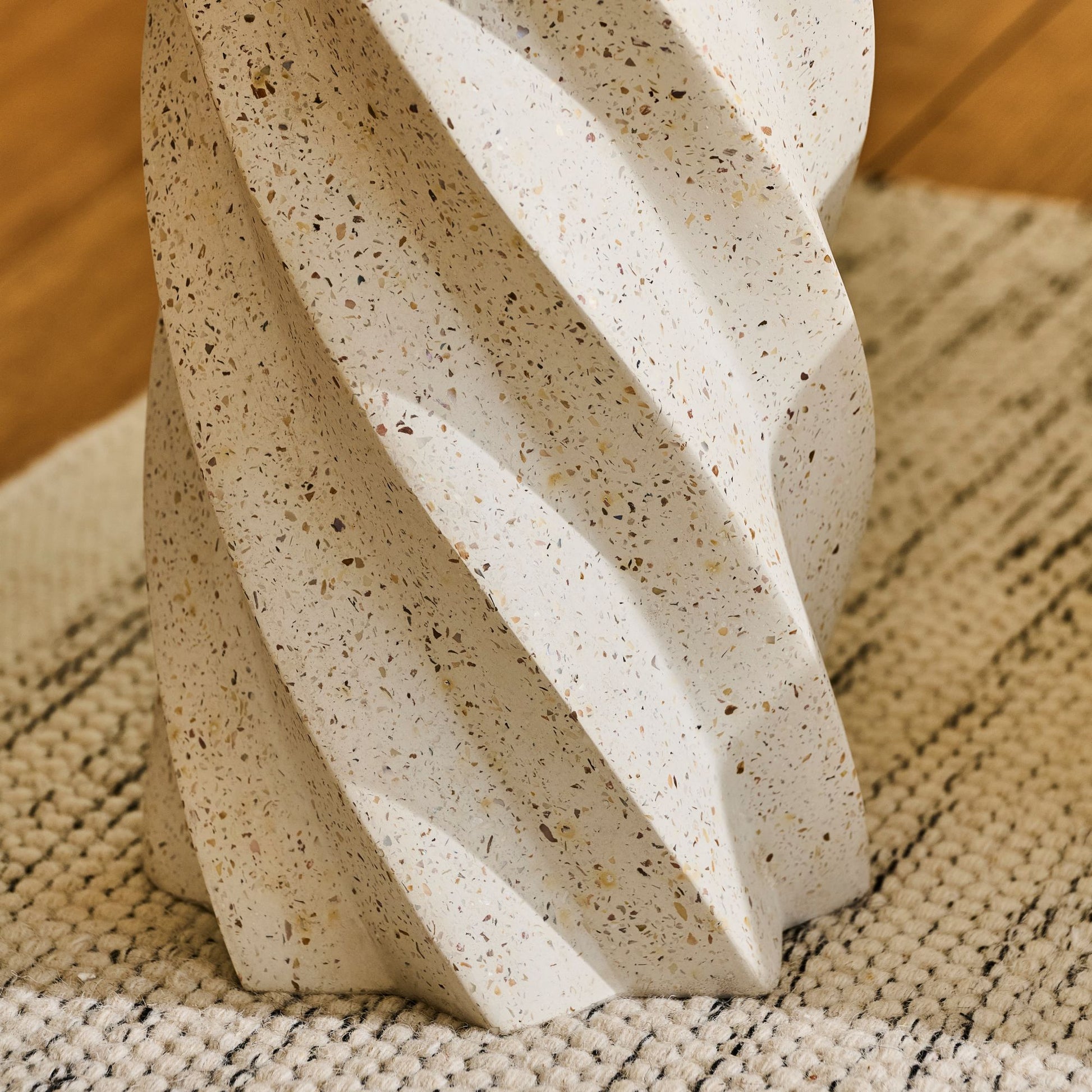 Bianca Round Side Table - Paprika Mother of Pearl Terrazzo - Laura James