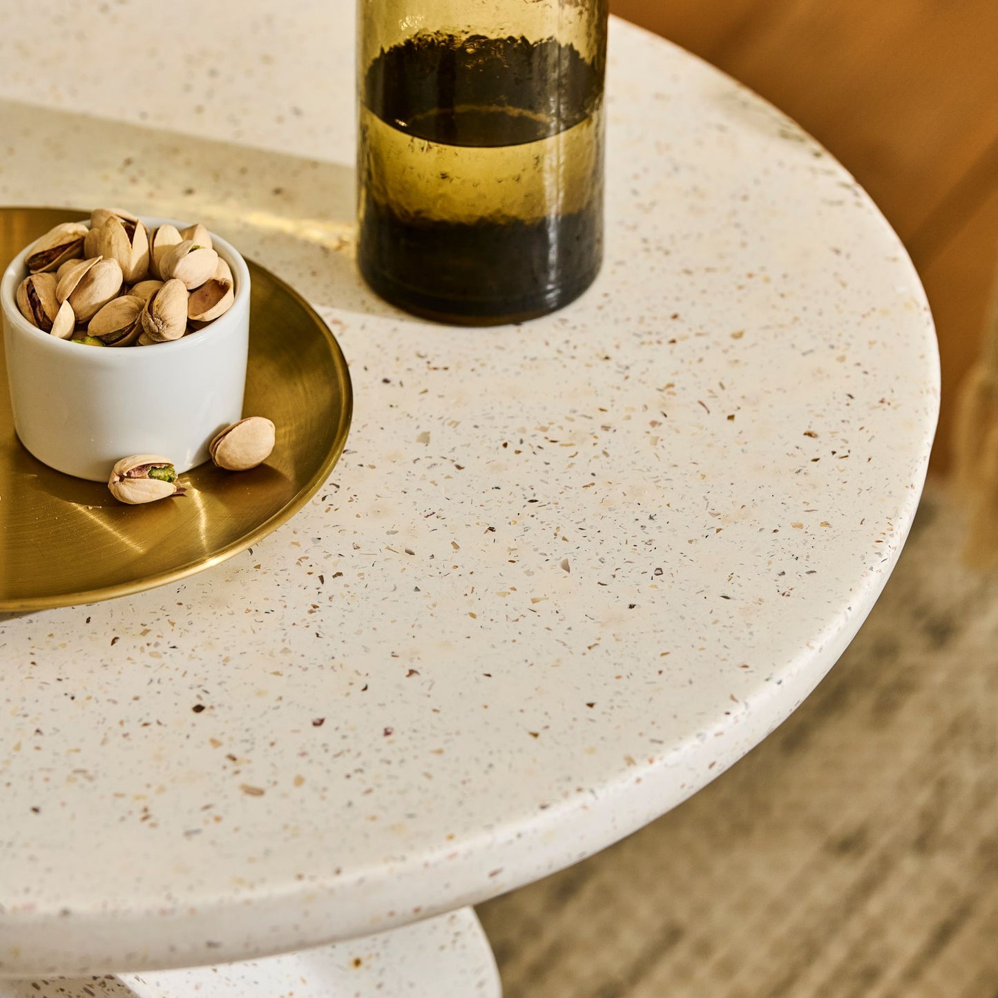 Bianca Round Side Table - Paprika Mother of Pearl Terrazzo - Laura James