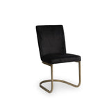 Clara Marble Dining Table Set - 4 Seater - Lola Black Dining Chairs with Gold Legs - Laura James