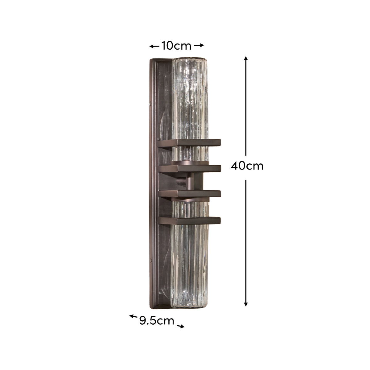 Boscastle 40cm IP44 Wall Light - Black Bronze - Laura James 