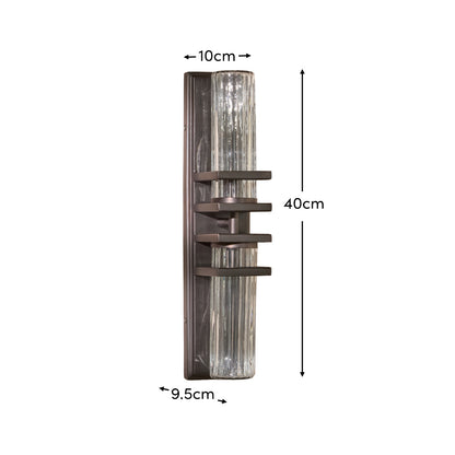 Boscastle 40cm IP44 Wall Light - Black Bronze - Laura James 