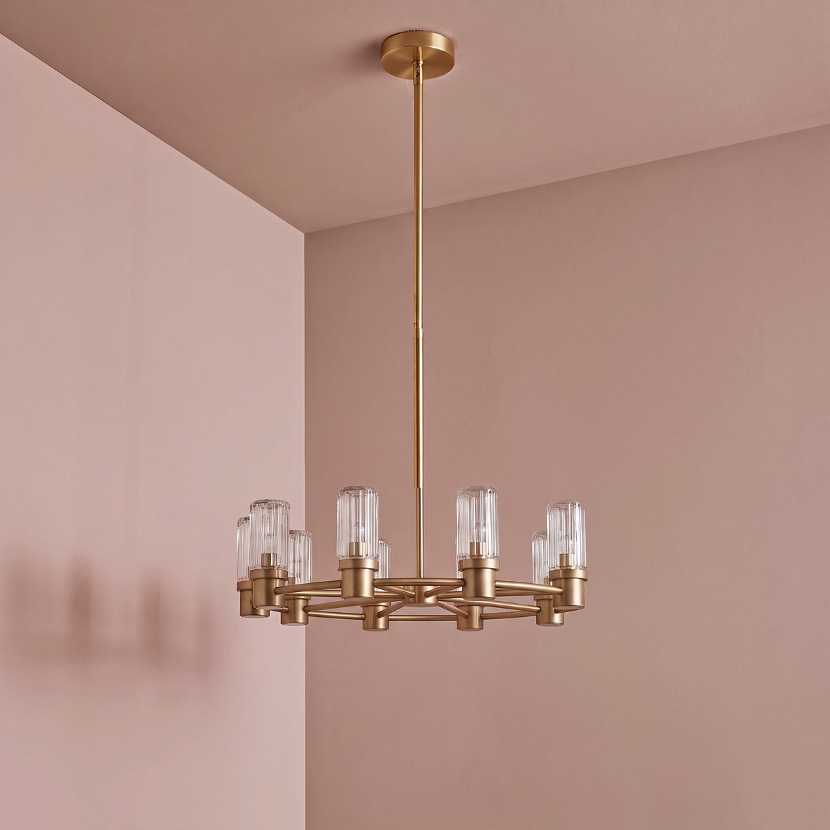 Boscastle 55cm 9 Bulb Round Chandelier - Heirloom Brass