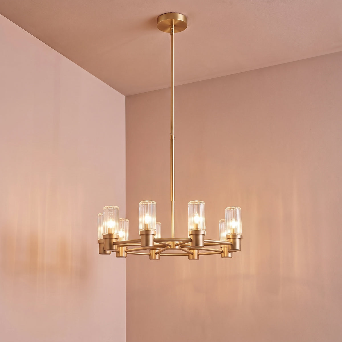 Boscastle 55cm 9 Bulb Round Chandelier - Heirloom Brass