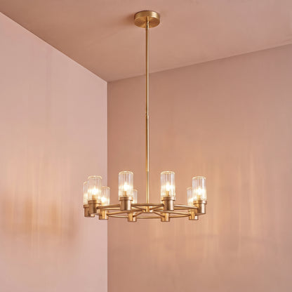 Boscastle 55cm 9 Bulb Round Chandelier - Heirloom Brass