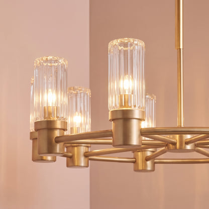 Boscastle 55cm 9 Bulb Round Chandelier - Heirloom Brass