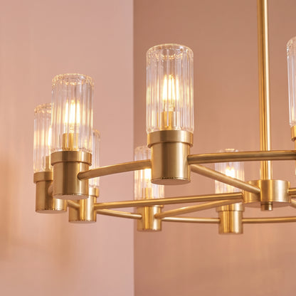 Boscastle 70cm 11 Bulb Round Chandelier - Heirloom Brass
