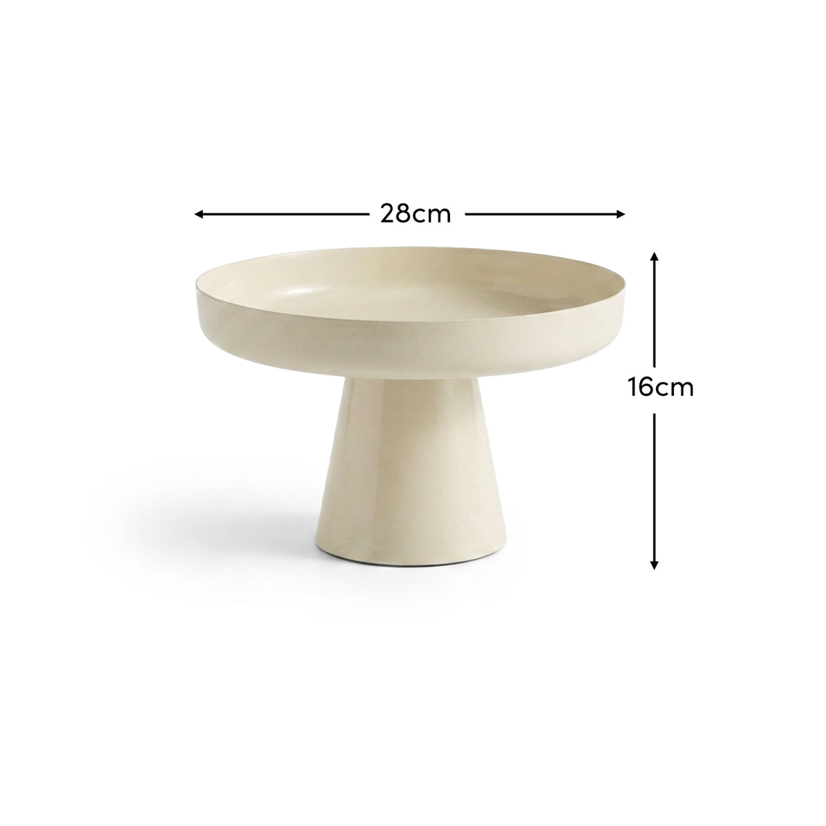 Boswell 30cm Footed Tray - Oatmeal Metal - Laura James 